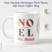 Schattigee aangepaste kerst Noel Nurse Gift Grote Koffiekop