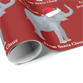 Schattigee aangepaste kerst olifant cadeaupapier (Rol Hoek)