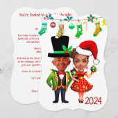 Schattigee aangepaste kerstkarikatuur kaart (Voorkant / Achterkant)