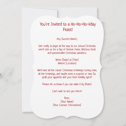 Schattigee aangepaste kerstkarikatuur kaart (Achterkant)