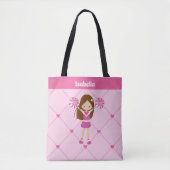Schattigee Aangepaste Kinder Cheerleading Pink Che Tote Bag (Voorkant)
