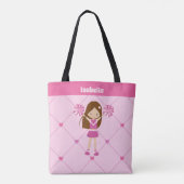 Schattigee Aangepaste Kinder Cheerleading Pink Che Tote Bag (Achterkant)