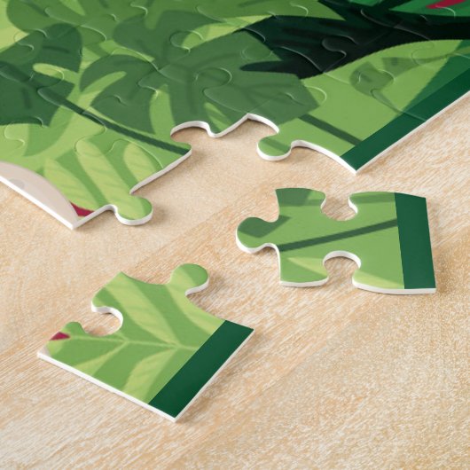 Schattigee Aangepaste Kinder Oerwoud Tijgeraap Legpuzzel (Zijkant)