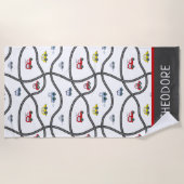 Schattigee aangepaste kleine jongensnaam Kinder au Strandlaken (Voorkant)