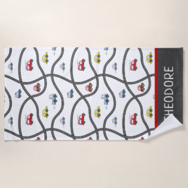 Schattigee aangepaste kleine jongensnaam Kinder au Strandlaken