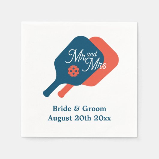 Schattigee aangepaste kleur pickleball bruiloft se servet (Voorkant)