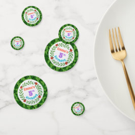 Schattigee aangepaste lieveheersbeestje & blad 5e confetti