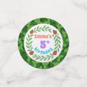 Schattigee aangepaste lieveheersbeestje & blad 5e confetti (Kleine voorkant)