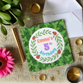 Schattigee aangepaste lieveheersbeestje & blad 5e  kaart