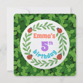 Schattigee aangepaste lieveheersbeestje & blad 5e  kaart (Voorkant)