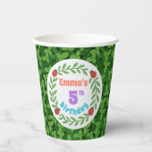 Schattigee aangepaste lieveheersbeestje & blad 5e papieren bekers (Voorkant)