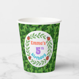 Schattigee aangepaste lieveheersbeestje & blad 5e  papieren bekers