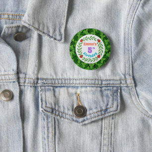 Schattigee aangepaste lieveheersbeestje & blad 5e  ronde button 5,7 cm
