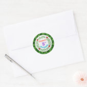 Schattigee aangepaste lieveheersbeestje & blad 5e  ronde sticker (Envelop)