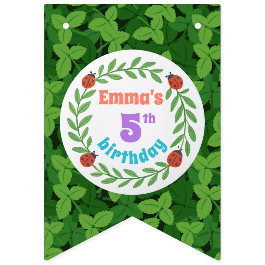 Schattigee aangepaste lieveheersbeestje & blad 5e  vlaggetjes (Tweede vlag)