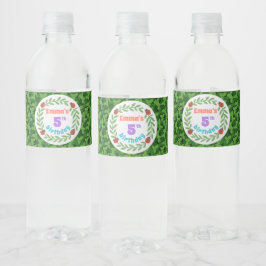 Schattigee aangepaste lieveheersbeestje & blad 5e waterfles etiket