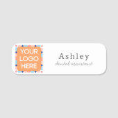 Schattigee aangepaste Logo-script tandheelkundig Naamplaatje (Voorkant)