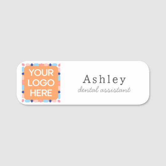 Schattigee aangepaste Logo-script tandheelkundig Naamplaatje (Voorkant)