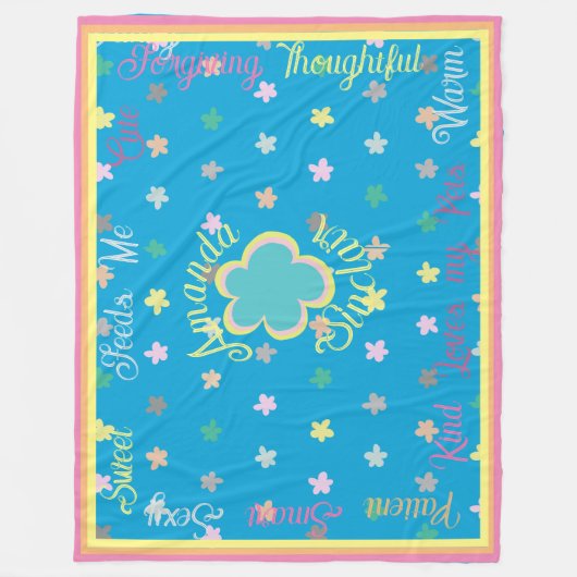 Schattigee aangepaste moderne boho bloem waarom ik fleece deken (Voorkant)