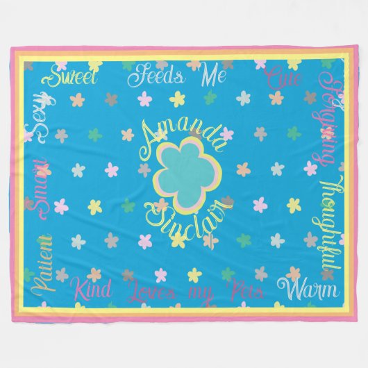 Schattigee aangepaste moderne boho bloem waarom ik fleece deken (Voorkant (Horizontaal))