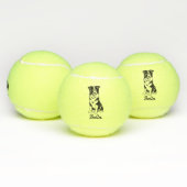 Schattigee aangepaste naam Border Collie Dog Speel Tennisballen (Multi)