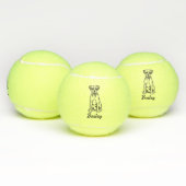 Schattigee aangepaste naam Boxer Dog Speelgoed Tennisballen (Multi)