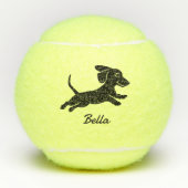 Schattigee aangepaste naam Dachshund Wiener Dog Sp Tennisballen (Voorkant)