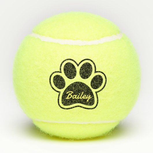 Schattigee aangepaste naam Dog Cat Paw Speelgoed G Tennisballen (Achterkant)