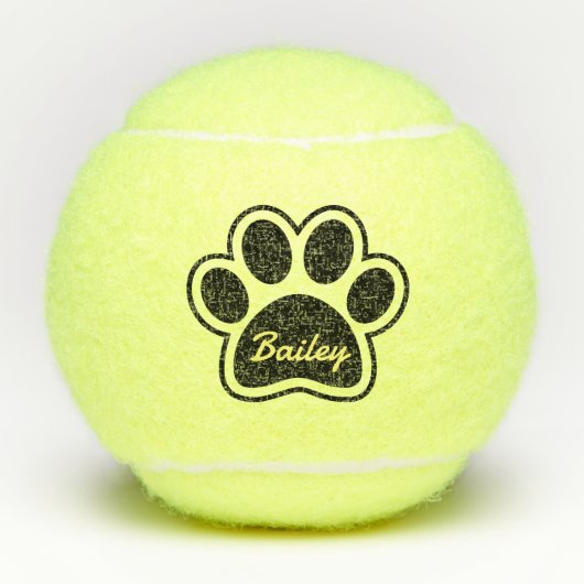 Schattigee aangepaste naam Dog Cat Paw Speelgoed G Tennisballen (Voorkant)