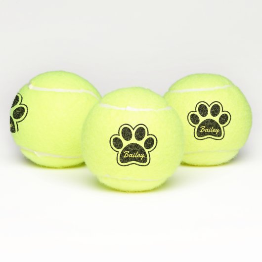 Schattigee aangepaste naam Dog Cat Paw Speelgoed G Tennisballen (Multi)
