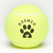 Schattigee aangepaste naam Dog Cat Paw Speelgoed G Tennisballen (Achterkant)