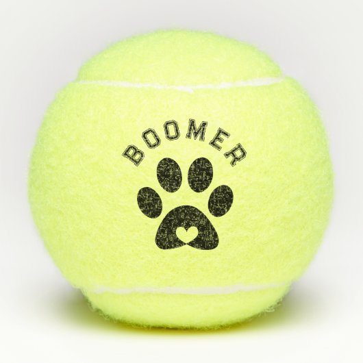 Schattigee aangepaste naam Dog Cat Paw Speelgoed G Tennisballen (Voorkant)