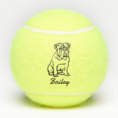 Schattigee aangepaste naam English Bulldog Dog Spe Tennisballen (Achterkant)