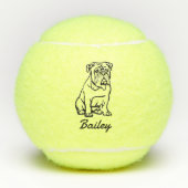 Schattigee aangepaste naam English Bulldog Dog Spe Tennisballen (Voorkant)