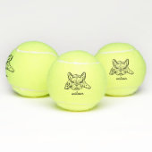 Schattigee aangepaste naam Franse Bulldog Frenchie Tennisballen (Multi)