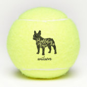 Schattigee aangepaste naam Franse Bulldog Frenchie Tennisballen (Voorkant)