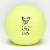 Schattigee aangepaste naam Franse Bulldog Frenchie Tennisballen (Voorkant)
