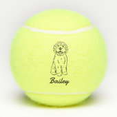Schattigee aangepaste naam Goldendoodle Labradoodl Tennisballen (Achterkant)