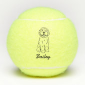 Schattigee aangepaste naam Goldendoodle Labradoodl Tennisballen (Voorkant)