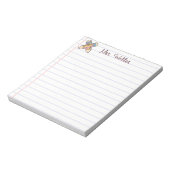 Schattigee Aangepaste Naam Leraar Retro Potlood On Notitieblok (Linkerzijde)