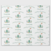 Schattigee aangepaste naam Nutcracker Christmas Cadeaupapier (Vlak)