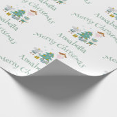 Schattigee aangepaste naam Nutcracker Christmas Cadeaupapier (Hoek)