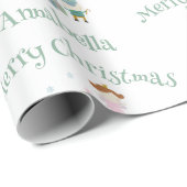 Schattigee aangepaste naam Nutcracker Christmas Cadeaupapier (Rol Hoek)