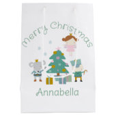 Schattigee aangepaste naam Nutcracker Christmas Medium Cadeauzakje (Achterkant)