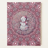 Schattigee aangepaste naam Whimsical Pink Snowman  Planner (Achterkant)