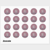 Schattigee aangepaste naam Whimsical Pink Snowman Ronde Sticker (Vel)