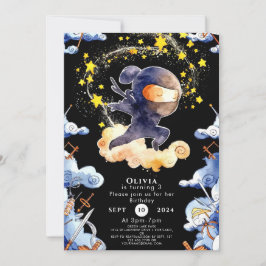 Schattigee aangepaste Ninja Verjaardag Kaart