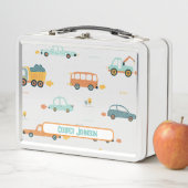 Schattigee aangepaste pastel blauw en oranje auto (In situ)