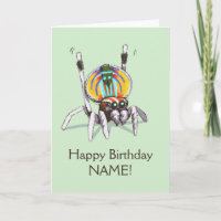 Schattigee Aangepaste Peacock Spider Happy Birthda