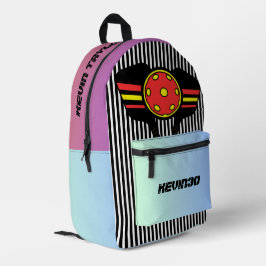 Schattigee aangepaste pickleball speler strepen ve bedrukte rugzak